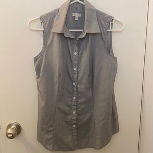 Talbots Petite gray collared shirt sleeve shirt